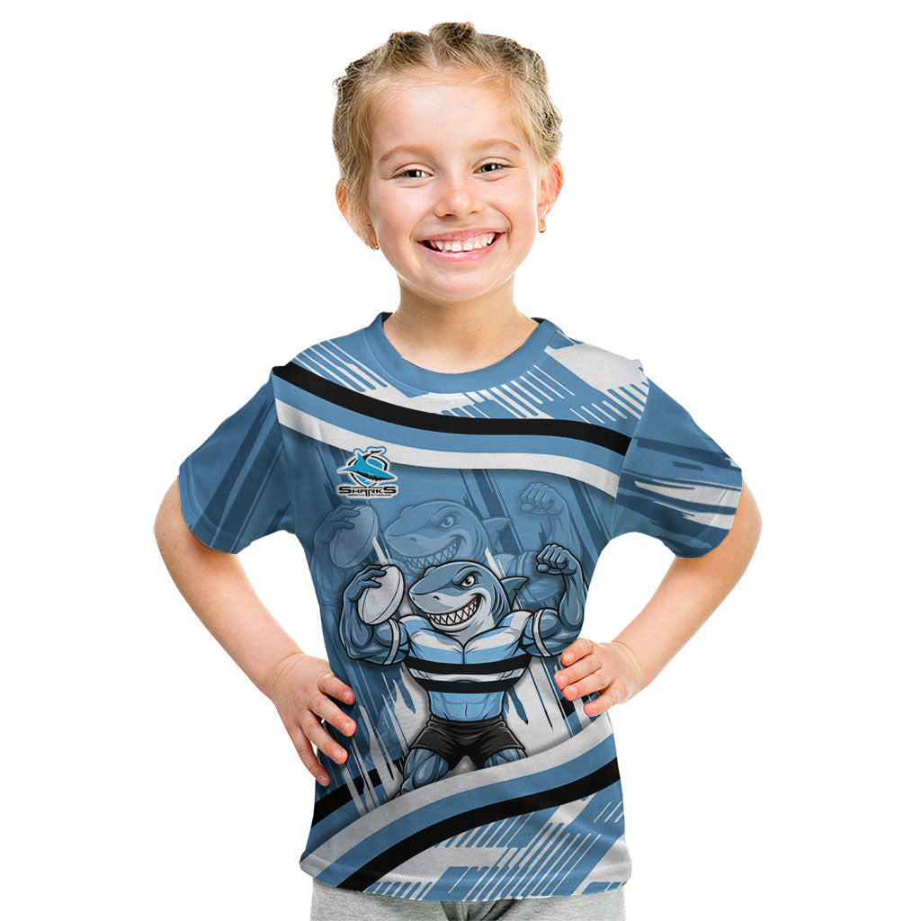 Cronulla Sharks Rugby Mascot Kid T Shirt Fierce Athlete Graphic in Sports Style