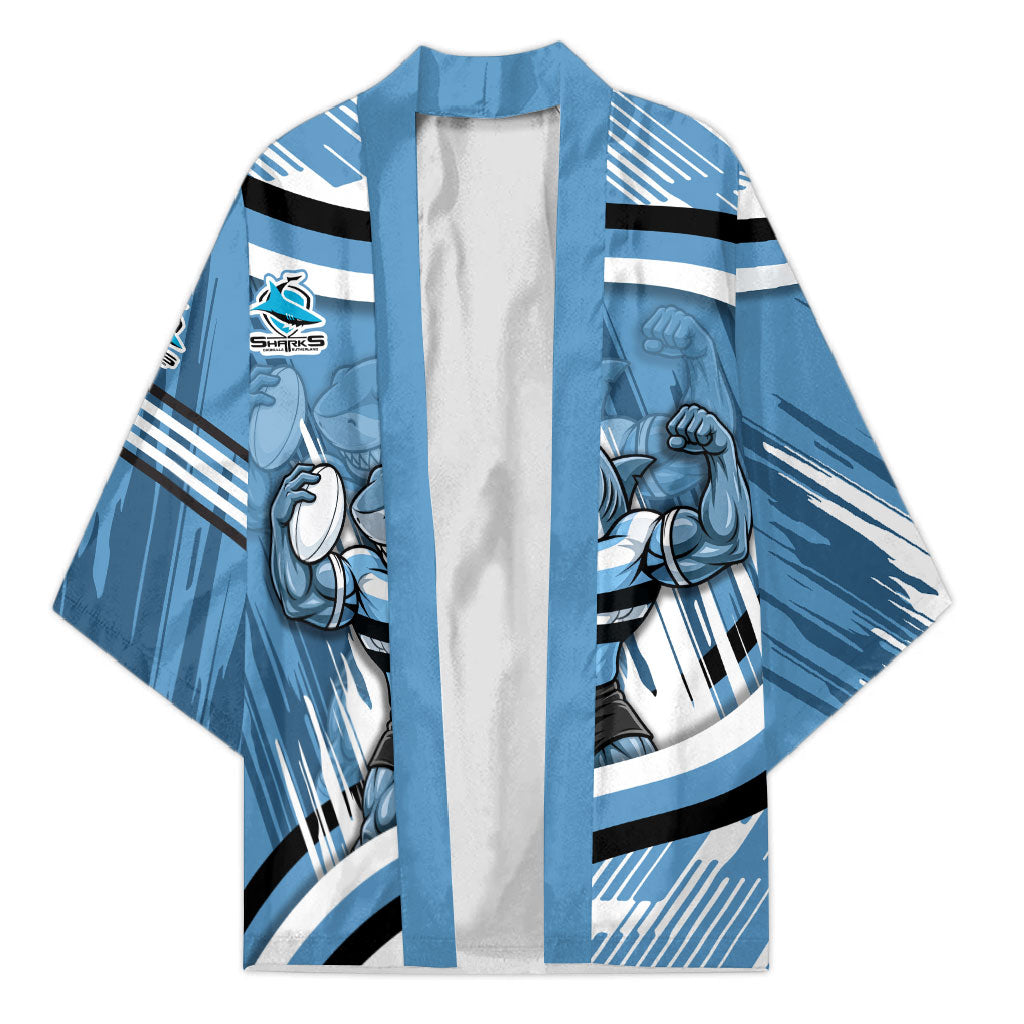 Cronulla Sharks Rugby Mascot Kimono Fierce Athlete Graphic in Sports Style