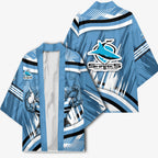 Cronulla Sharks Rugby Mascot Kimono Fierce Athlete Graphic in Sports Style
