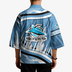Cronulla Sharks Rugby Mascot Kimono Fierce Athlete Graphic in Sports Style