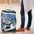 Cronulla Sharks Rugby Mascot Luggage Cover Fierce Athlete Graphic in Sports Style