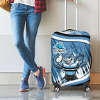 Cronulla Sharks Rugby Mascot Luggage Cover Fierce Athlete Graphic in Sports Style