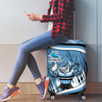 Cronulla Sharks Rugby Mascot Luggage Cover Fierce Athlete Graphic in Sports Style