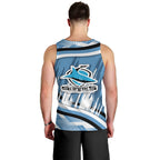 Cronulla Sharks Rugby Mascot Men Tank Top Fierce Athlete Graphic in Sports Style