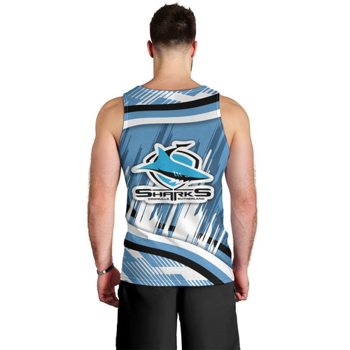 Cronulla Sharks Rugby Mascot Men Tank Top Fierce Athlete Graphic in Sports Style