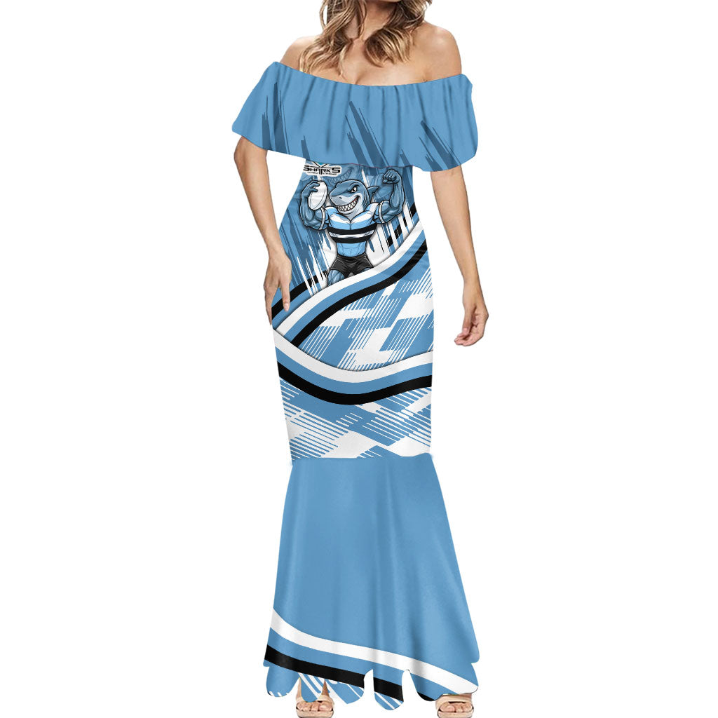 Cronulla Sharks Rugby Mascot Mermaid Dress Fierce Athlete Graphic in Sports Style