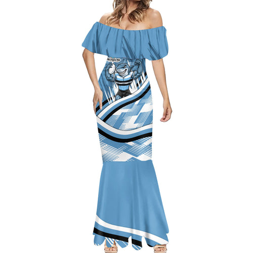 Cronulla Sharks Rugby Mascot Mermaid Dress Fierce Athlete Graphic in Sports Style