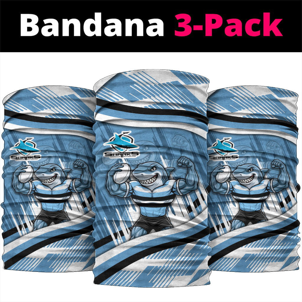 Cronulla Sharks Rugby Mascot Neck Gaiter Fierce Athlete Graphic in Sports Style