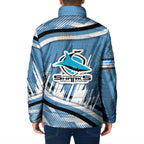 Cronulla Sharks Rugby Mascot Padded Jacket Fierce Athlete Graphic in Sports Style