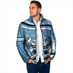 Cronulla Sharks Rugby Mascot Padded Jacket Fierce Athlete Graphic in Sports Style