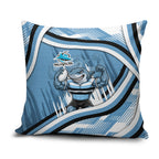 Cronulla Sharks Rugby Mascot Pillow Cover Fierce Athlete Graphic in Sports Style