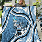 Cronulla Sharks Rugby Mascot Quilt Fierce Athlete Graphic in Sports Style