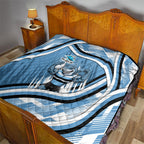 Cronulla Sharks Rugby Mascot Quilt Fierce Athlete Graphic in Sports Style