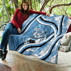 Cronulla Sharks Rugby Mascot Quilt Fierce Athlete Graphic in Sports Style