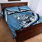 Cronulla Sharks Rugby Mascot Quilt Bed Set Fierce Athlete Graphic in Sports Style