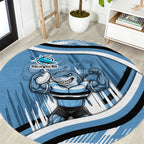 Cronulla Sharks Rugby Mascot Round Carpet Fierce Athlete Graphic in Sports Style