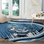 Cronulla Sharks Rugby Mascot Round Carpet Fierce Athlete Graphic in Sports Style