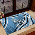 Cronulla Sharks Rugby Mascot Rubber Doormat Fierce Athlete Graphic in Sports Style