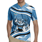 Cronulla Sharks Rugby Mascot Rugby Jersey Fierce Athlete Graphic in Sports Style