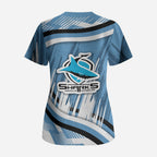 Cronulla Sharks Rugby Mascot Scrub Top Fierce Athlete Graphic in Sports Style