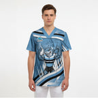 Cronulla Sharks Rugby Mascot Scrub Top Fierce Athlete Graphic in Sports Style