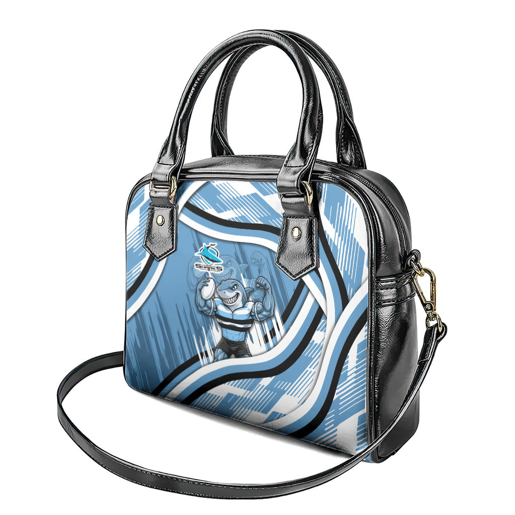 Cronulla Sharks Rugby Mascot Shoulder Handbag Fierce Athlete Graphic in Sports Style