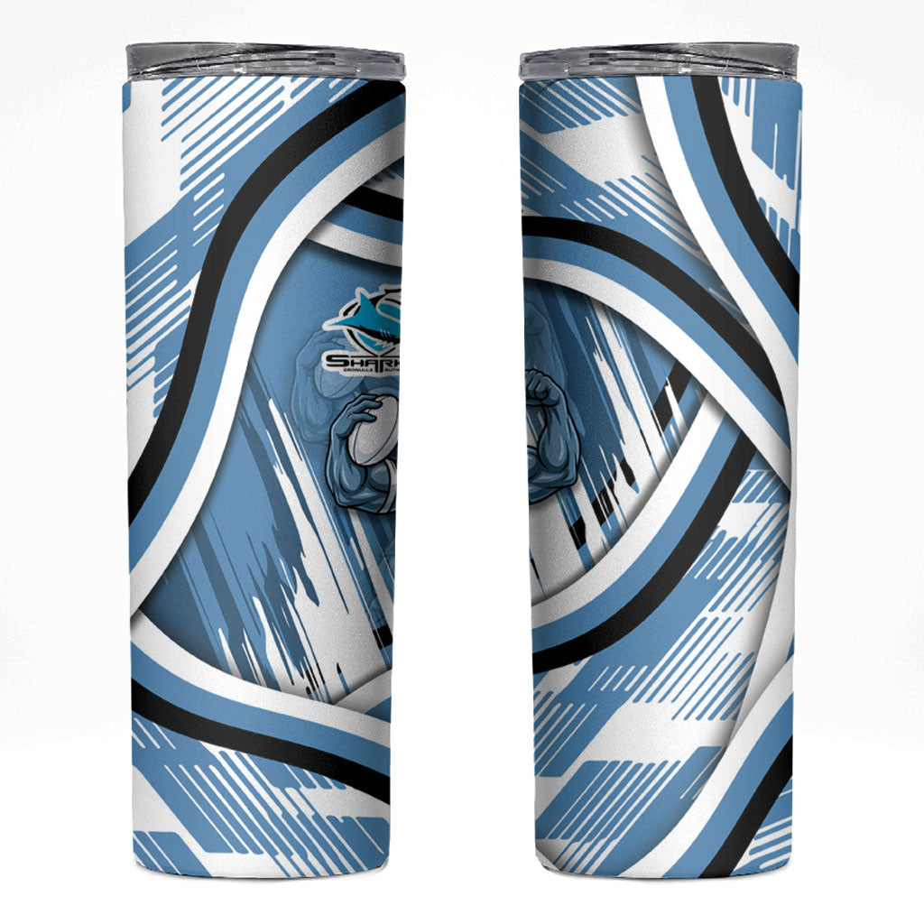 Cronulla Sharks Rugby Mascot Skinny Tumbler Fierce Athlete Graphic in Sports Style