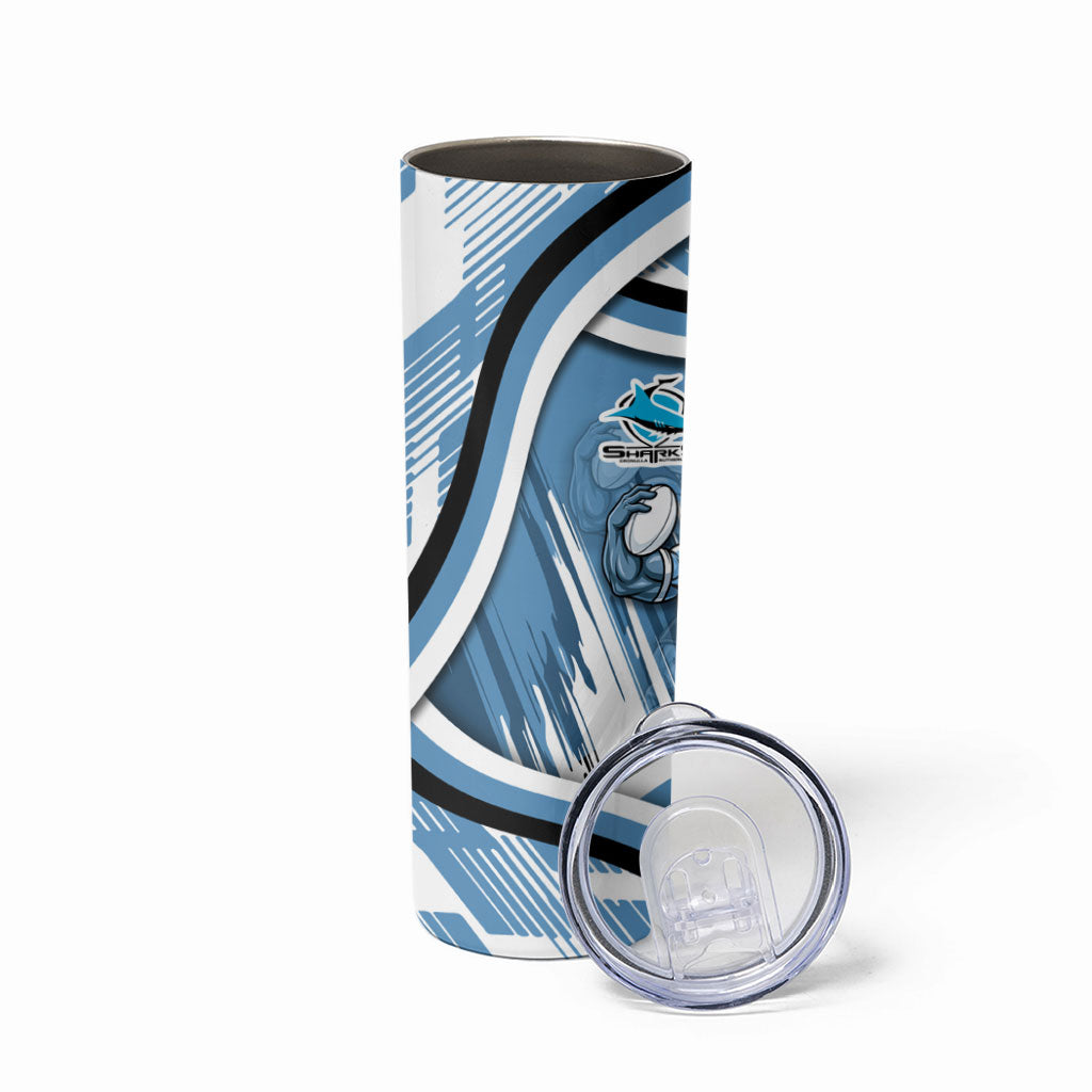 Cronulla Sharks Rugby Mascot Skinny Tumbler Fierce Athlete Graphic in Sports Style