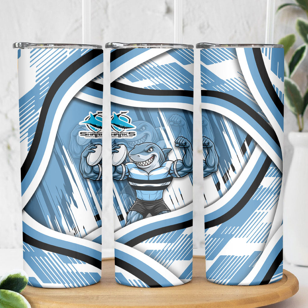 Cronulla Sharks Rugby Mascot Skinny Tumbler Fierce Athlete Graphic in Sports Style