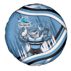 Cronulla Sharks Rugby Mascot Spare Tire Cover Fierce Athlete Graphic in Sports Style