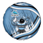 Cronulla Sharks Rugby Mascot Spare Tire Cover Fierce Athlete Graphic in Sports Style