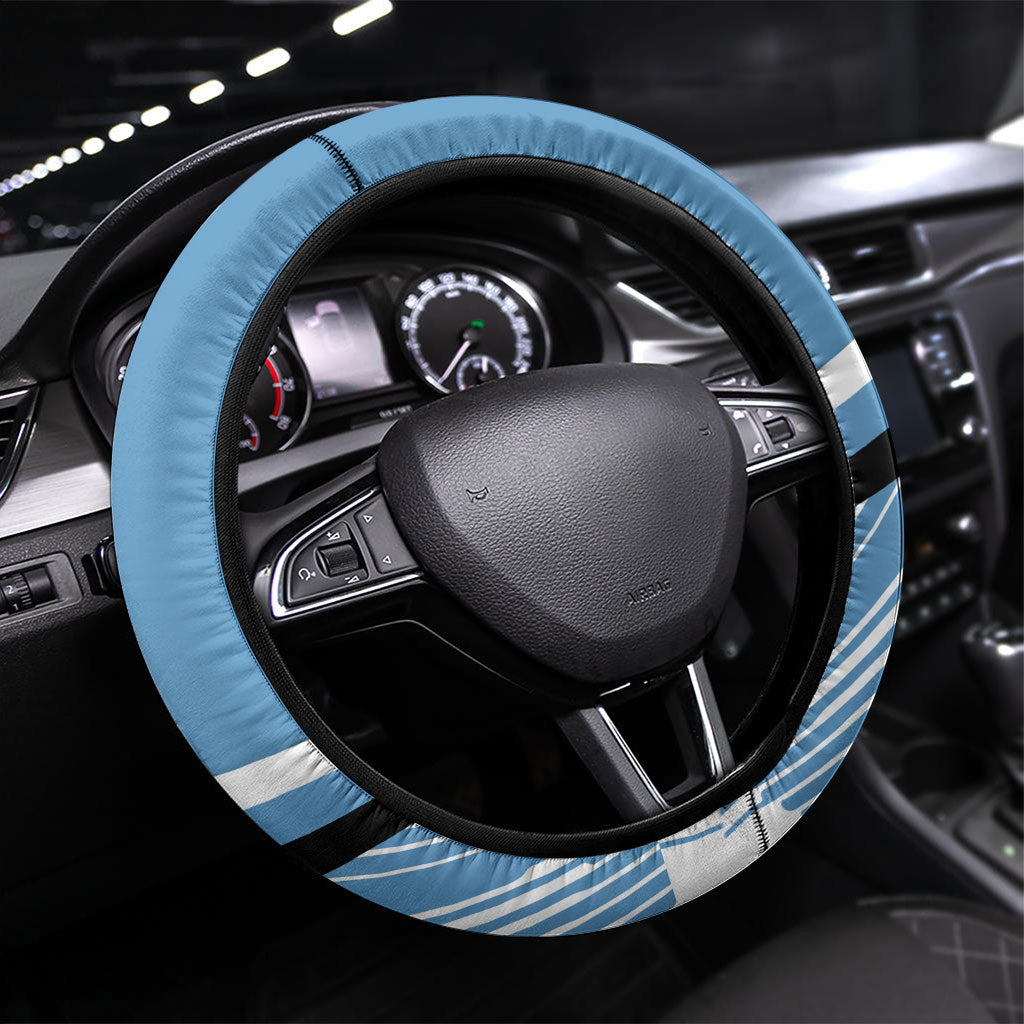 Cronulla Sharks Rugby Mascot Steering Wheel Cover Fierce Athlete Graphic in Sports Style