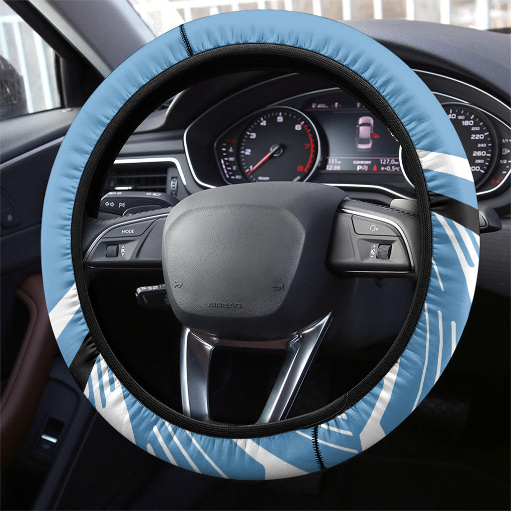 Cronulla Sharks Rugby Mascot Steering Wheel Cover Fierce Athlete Graphic in Sports Style