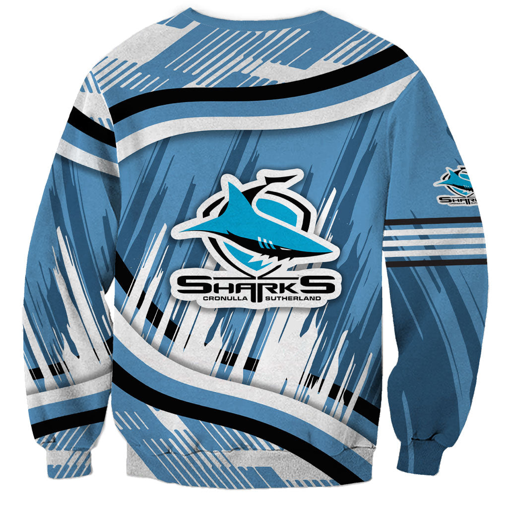 Cronulla Sharks Rugby Mascot Sweatshirt Fierce Athlete Graphic in Sports Style