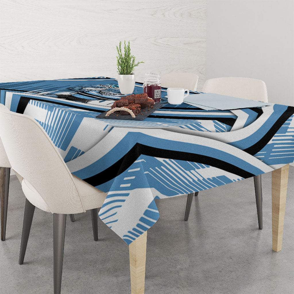 Cronulla Sharks Rugby Mascot Tablecloth Fierce Athlete Graphic in Sports Style