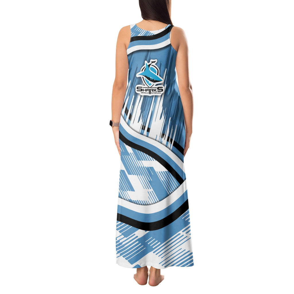 Cronulla Sharks Rugby Mascot Tank Maxi Dress Fierce Athlete Graphic in Sports Style