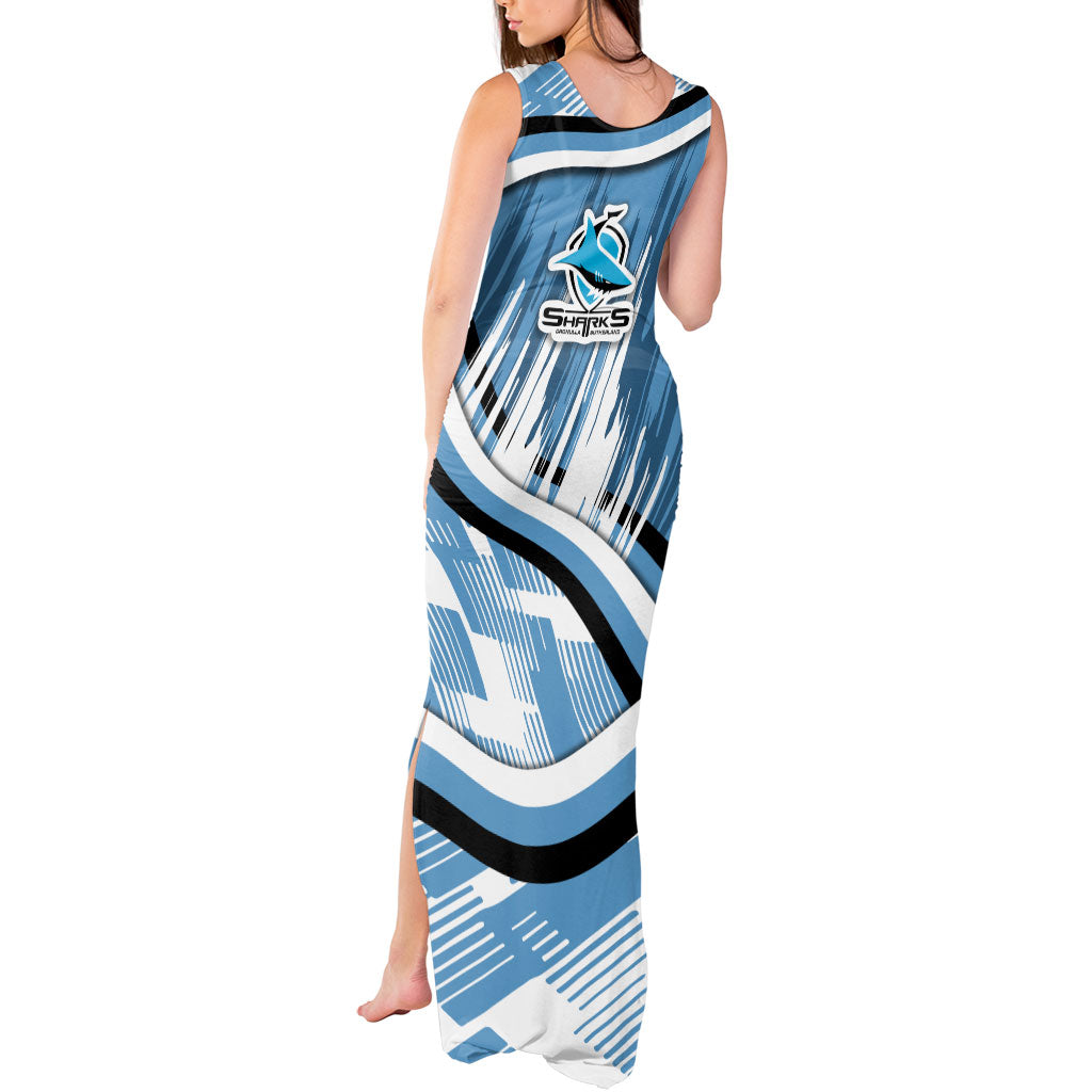 Cronulla Sharks Rugby Mascot Tank Maxi Dress Fierce Athlete Graphic in Sports Style