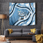 Cronulla Sharks Rugby Mascot Tapestry Fierce Athlete Graphic in Sports Style
