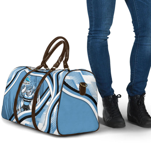 Cronulla Sharks Rugby Mascot Travel Bag Fierce Athlete Graphic in Sports Style