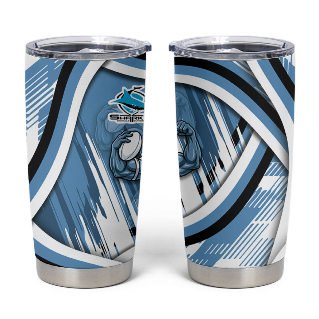 Cronulla Sharks Rugby Mascot Tumbler Cup Fierce Athlete Graphic in Sports Style