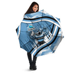 Cronulla Sharks Rugby Mascot Umbrella Fierce Athlete Graphic in Sports Style