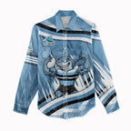 Cronulla Sharks Rugby Mascot Women Casual Shirt Fierce Athlete Graphic in Sports Style