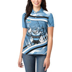 Cronulla Sharks Rugby Mascot Women Polo Shirt Fierce Athlete Graphic in Sports Style