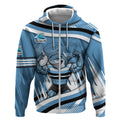 Cronulla Sharks Rugby Mascot Zip Hoodie Fierce Athlete Graphic in Sports Style