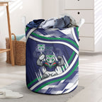 New Zealand Warriors Rugby Mascot Laundry Basket Fierce Athlete Graphic in Sports Style