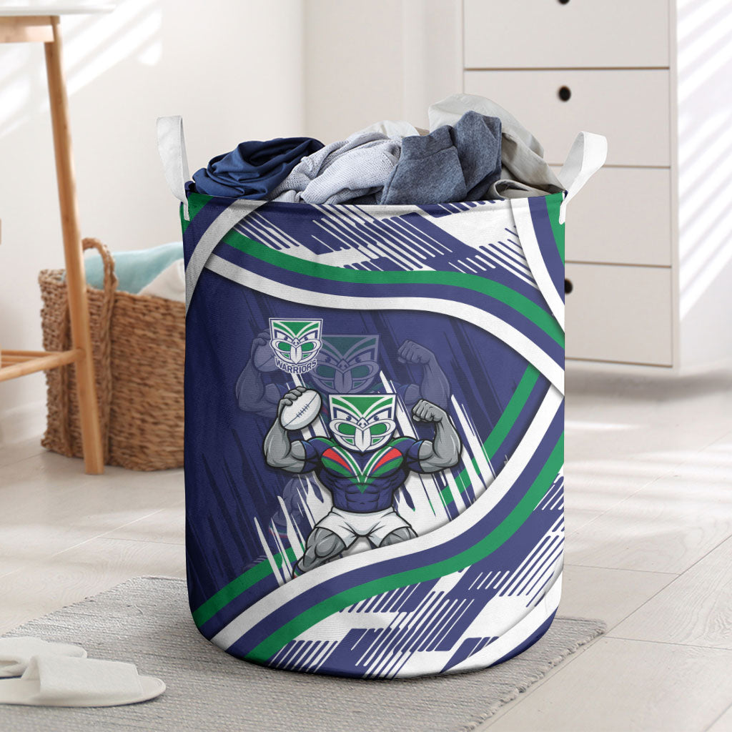 New Zealand Warriors Rugby Mascot Laundry Basket Fierce Athlete Graphic in Sports Style