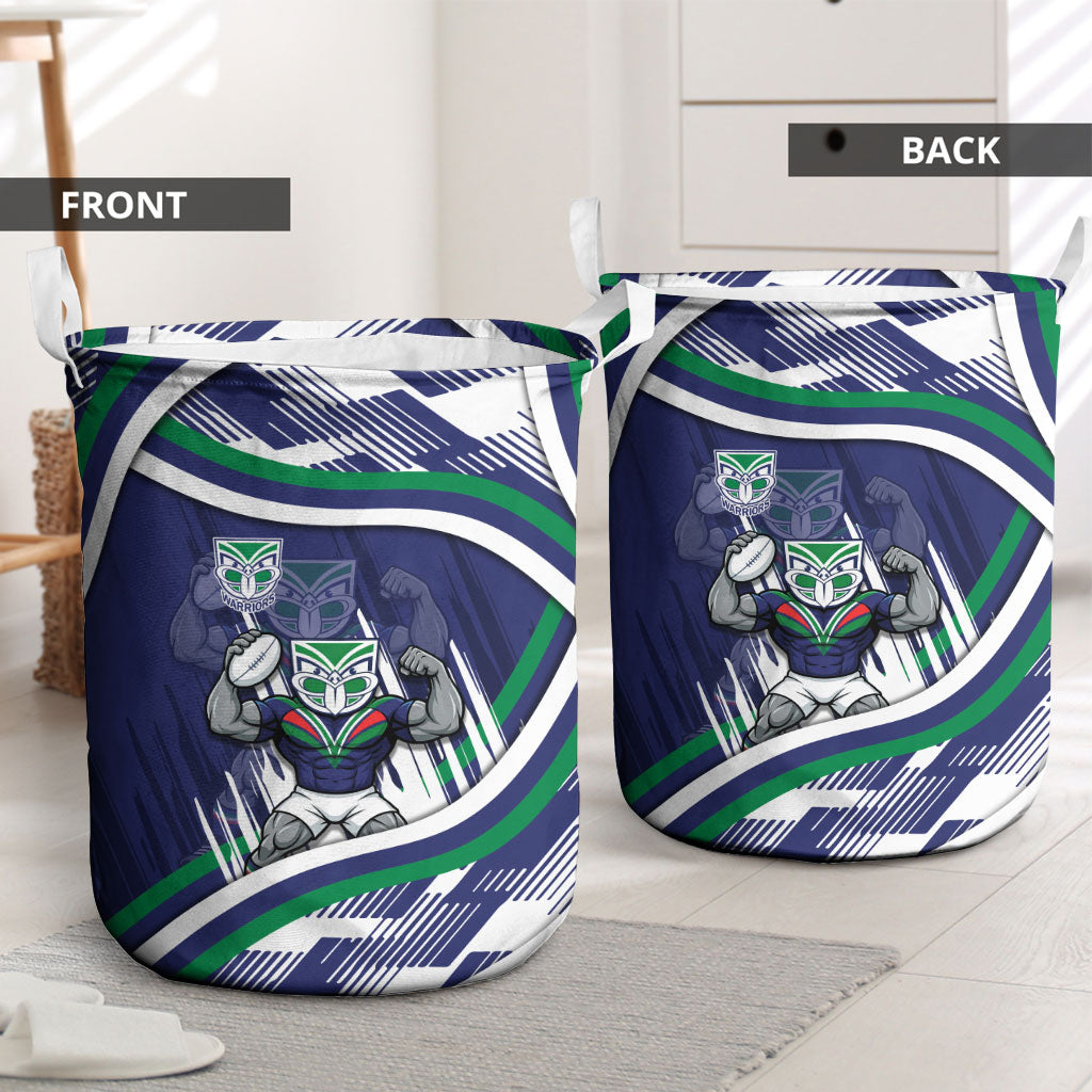 New Zealand Warriors Rugby Mascot Laundry Basket Fierce Athlete Graphic in Sports Style