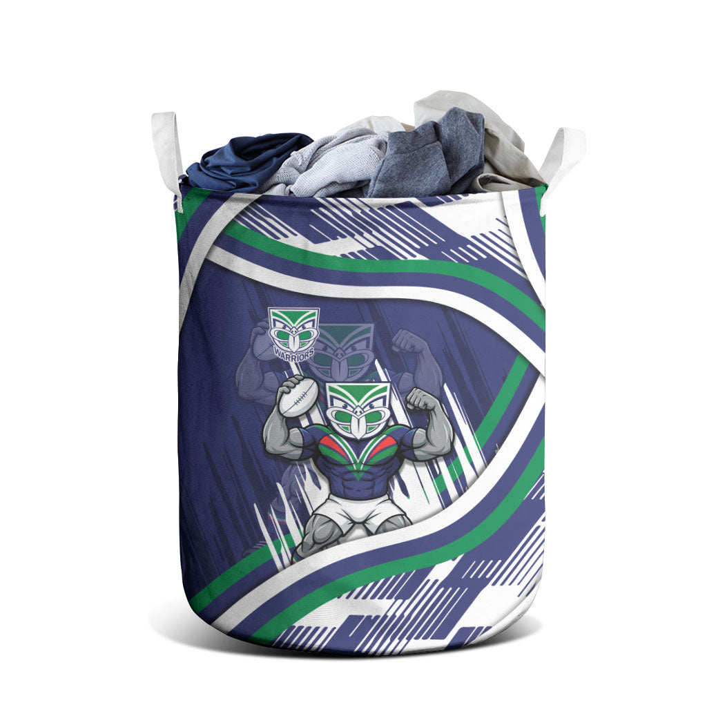 New Zealand Warriors Rugby Mascot Laundry Basket Fierce Athlete Graphic in Sports Style