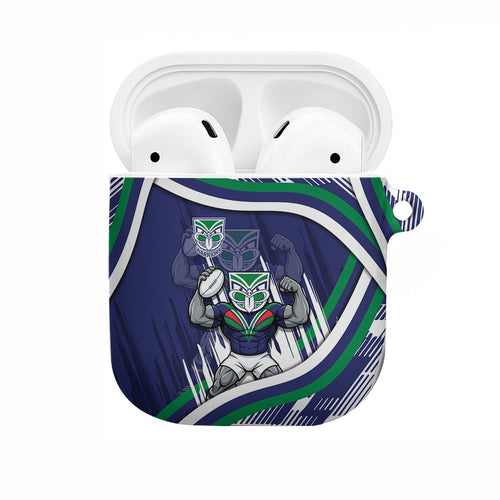 New Zealand Warriors Rugby Mascot AirPods Case Fierce Athlete Graphic in Sports Style