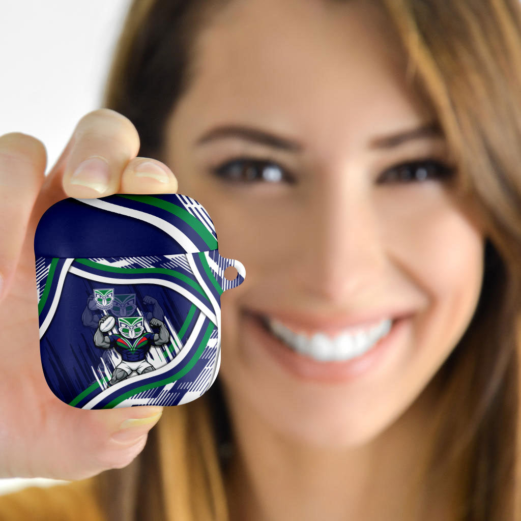 New Zealand Warriors Rugby Mascot AirPods Case Fierce Athlete Graphic in Sports Style